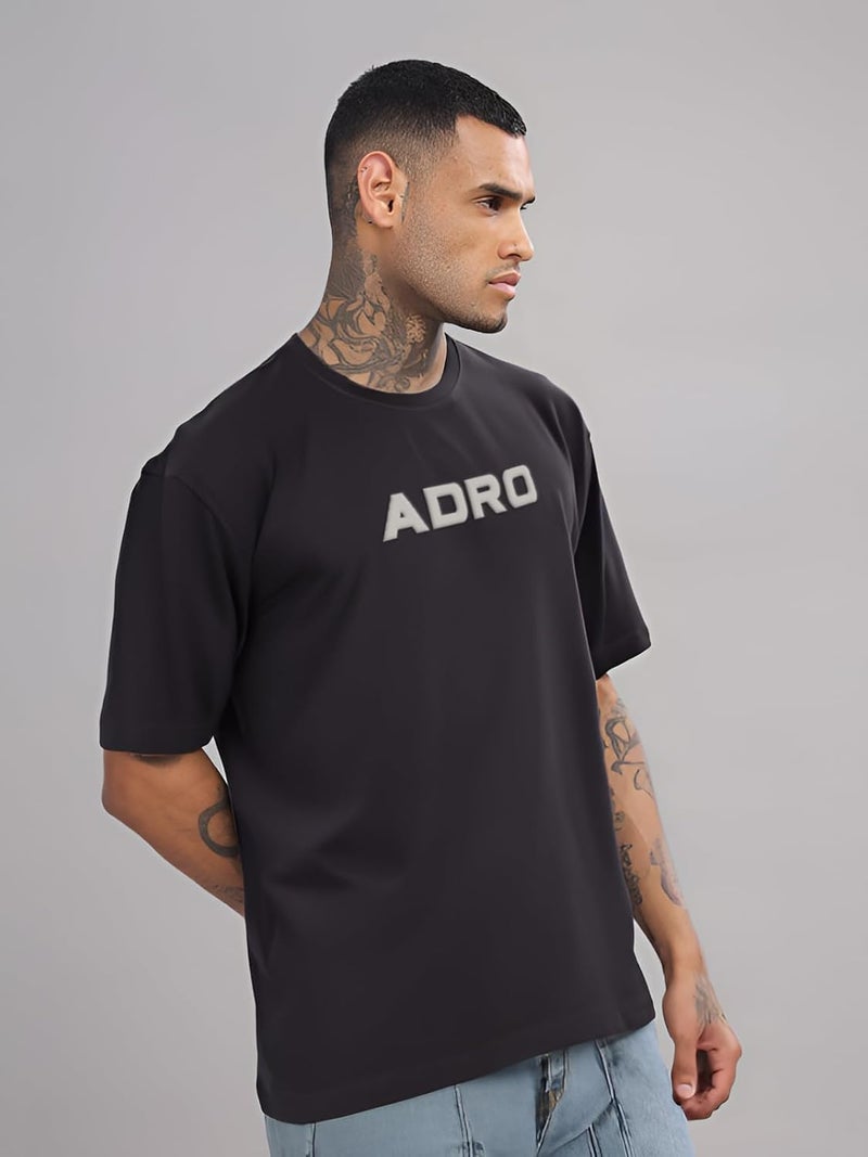 ADRO Men's Oversized Printed T-Shirt with Tiger Design and Roses - Casual Streetwear - Image 3
