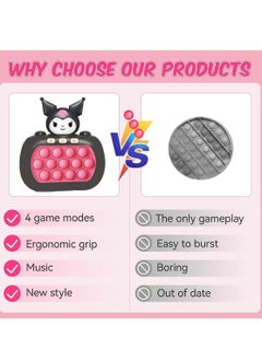 Generic Quick Push Bubble Game, Quick Push Bubbles Game Console, Decompression Machine Games, Mini-Handheld Fast Speed Push Game, Pop Puzzle Game, Gift For Boys, Girls (Kuromi)-Package Shape May Vary  - Image 3