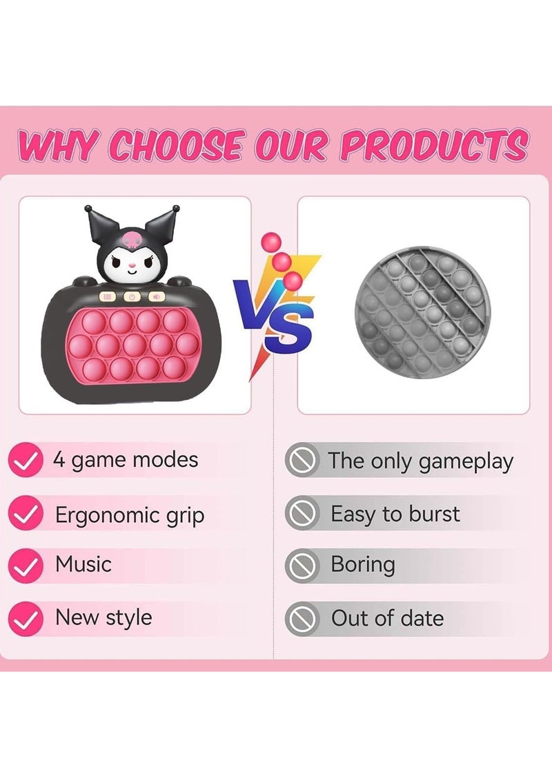 Generic - Quick Push Bubble Game, Quick Push Bubbles Game Console, Decompression Machine Games, Mini-Handheld Fast Speed Push Game, Pop Puzzle Game, Gift For Boys, Girls (Kuromi)-Package Shape May Vary - Image 1
