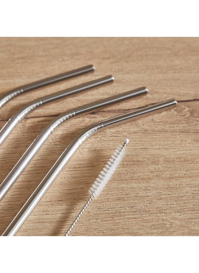 Home Box 5 Piece Steel Straw With Cleaning Brush Set  - Image 3