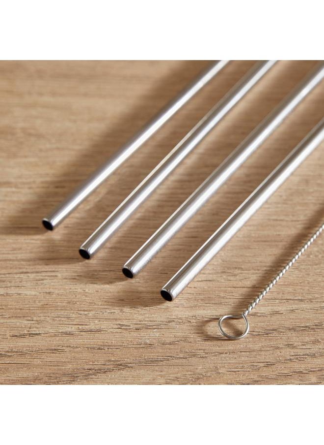 Home Box 5 Piece Steel Straw With Cleaning Brush Set  - Image 4