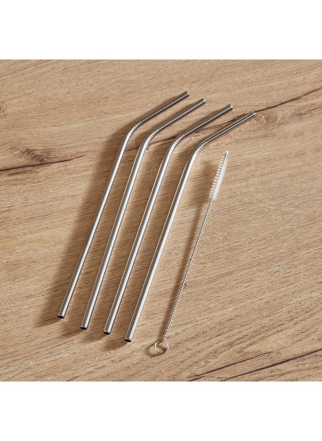 Home Box 5 Piece Steel Straw With Cleaning Brush Set  - Image 2