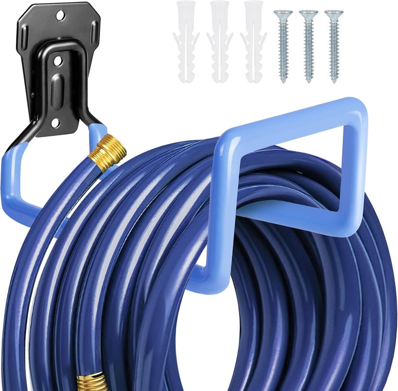 PeoMev Hose Holder Wall Mount - Metal Hose Hook Garden Hose Rack Heavy Duty Water Hose Reels for Outside Water Hose, Extension Cords - Image 1