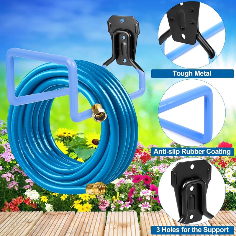 PeoMev Hose Holder Wall Mount - Metal Hose Hook Garden Hose Rack Heavy Duty Water Hose Reels for Outside Water Hose, Extension Cords - Image 4