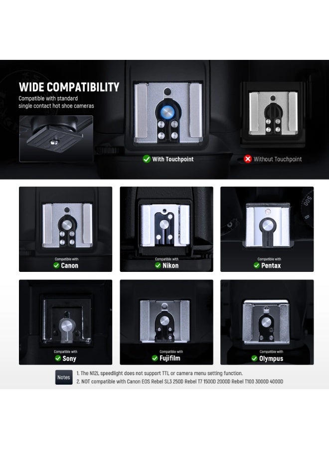 Neewer Portable Compact Camera Flash Lightweight 51g, 8-Level Brightness, 5600K Constant Color, 12 LED Built-in, Soft Diffuser, Fast Recharge Battery, Compatible with Canon, Fuji, Sony, Nikon Cameras - Image 3