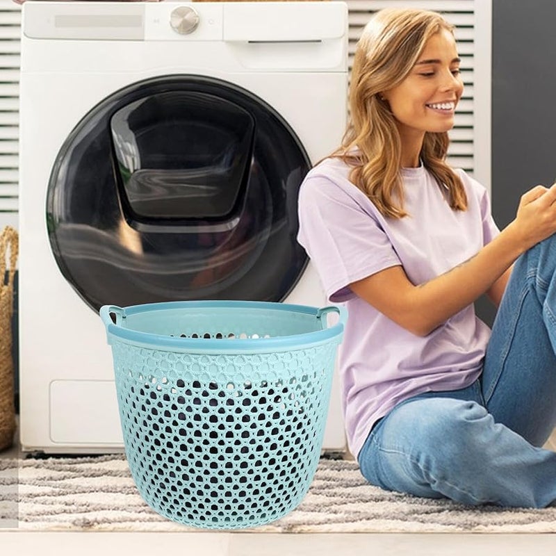سلة غسيل محمولة كبيرة بمقبض خفيفة الوزن من مادة البولي بروبيلين لحفظ الملابس في الحمام - Image 4