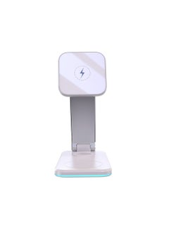 Yesido DS17 High Quality Magnetic 3 In 1 Foldable Desktop Wireless Charging Dock Stand Charger for iPhone - White