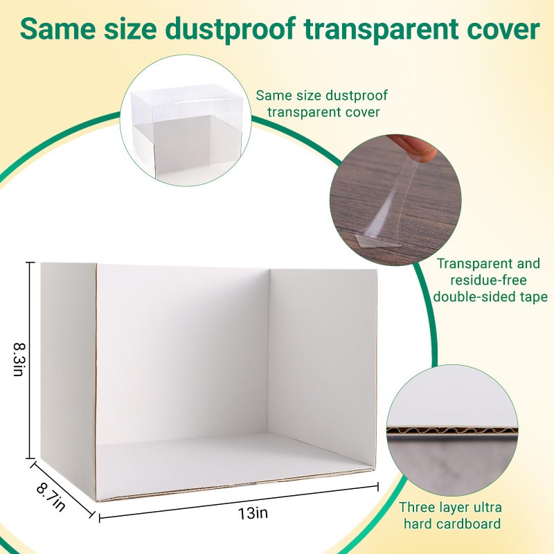 Farrdun 2Set Diorama Box Diorama Supplies Cardboard Diorama Kit Project Box with Transparent Lid, Display Box for Diorama School Project, 11.8 x 8.7 x 8.3 Inch - Image 2