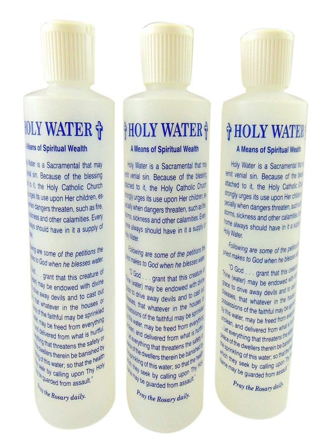 مجموعة زجاجات ماء مقدسة من JWG Industries للقديس ميخائيل مع طقوس طرد الشيطان، ثلاث زجاجات