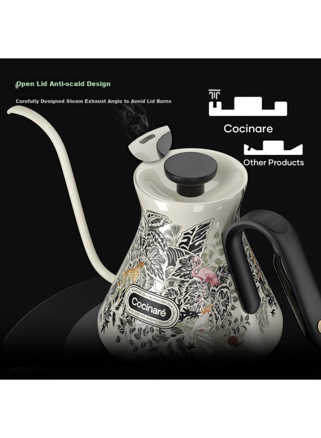 الكوكيناري Cocinare غلاية صب القهوة، غلاية C، غلاية التحكم في درجة حرارة القهوة، غلاية كهربائية، غلاية ماء، غلاية صب القهوة M6 Pro، سر الغابة 0.6l، هدية عيد الحب Qixi - Image 3