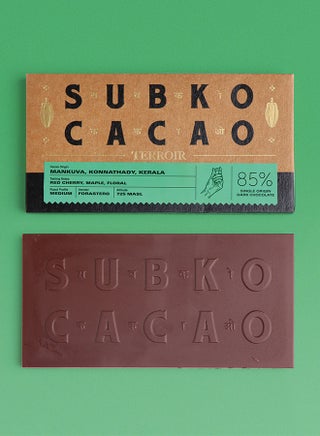 Cacao - Terroir (85% Dark): Mankuva, Konnathady, Kerala - Single Origin Dark Chocolate Full Bar - view 2