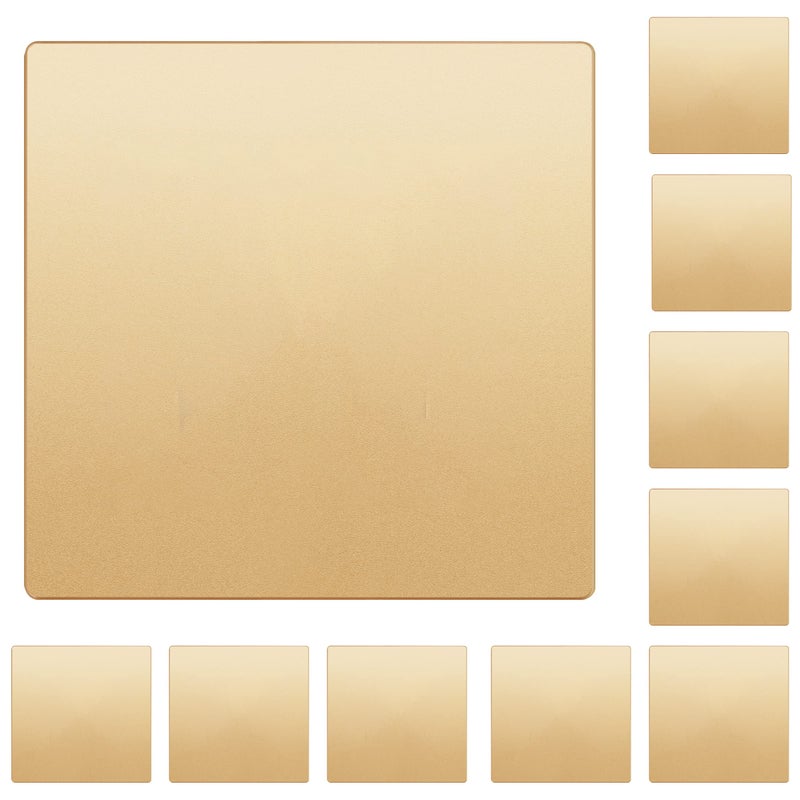LIDER Double Blank Wall Plate Temperature and Impact Resistant Screwless Design Modern Upgrade Midsize 2Gang 488 x 492 UL Listed Thermoplastic Matte Gold 10Pack - Image 2