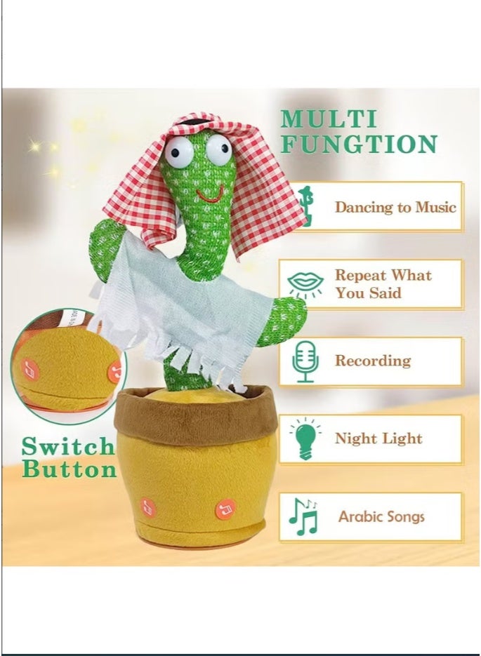لعبة الصبار الراقص أغاني عربية غناء وتحدث وتكرار وتسجيل ألعاب كهربائية مضحكة للأطفال الصغار لعبة محاكاة موسيقى تفاعلية محشوة - Image 2