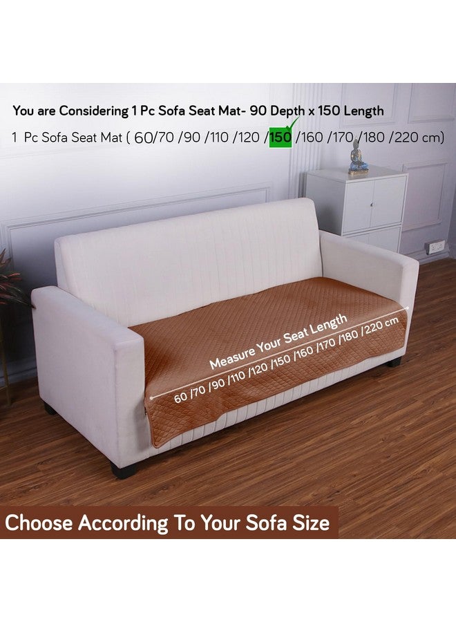 HOKIPO Polyester Quilted Sofa Cover Mats For L Shape And 1/2/3 Seater Sofa. Make Your Own Sofa Cover Set, Mat Length 90(D) X 150(L) Cm, Brown (In-721-Br) - Image 4