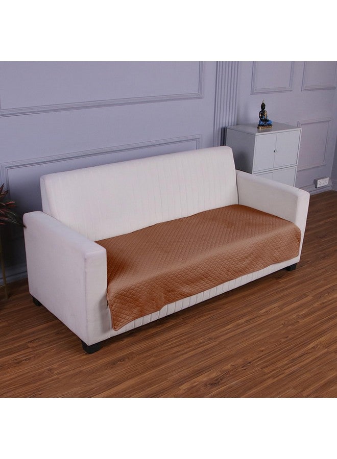 HOKIPO Polyester Quilted Sofa Cover Mats For L Shape And 1/2/3 Seater Sofa. Make Your Own Sofa Cover Set, Mat Length 90(D) X 150(L) Cm, Brown (In-721-Br) - Image 1