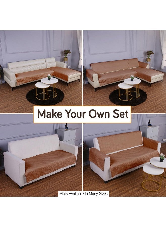 HOKIPO Polyester Quilted Sofa Cover Mats For L Shape And 1/2/3 Seater Sofa. Make Your Own Sofa Cover Set, Mat Length 90(D) X 150(L) Cm, Brown (In-721-Br) - Image 2
