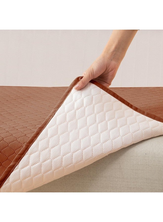 HOKIPO Polyester Quilted Sofa Cover Mats For L Shape And 1/2/3 Seater Sofa. Make Your Own Sofa Cover Set, Mat Length 90(D) X 150(L) Cm, Brown (In-721-Br) - Image 5