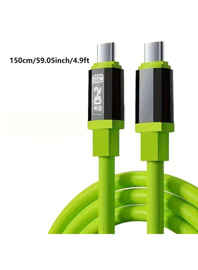 Gray 240W USB C Fast Charging Cable PD Type C Data Cable for iPhone 15 16 - Image 2
