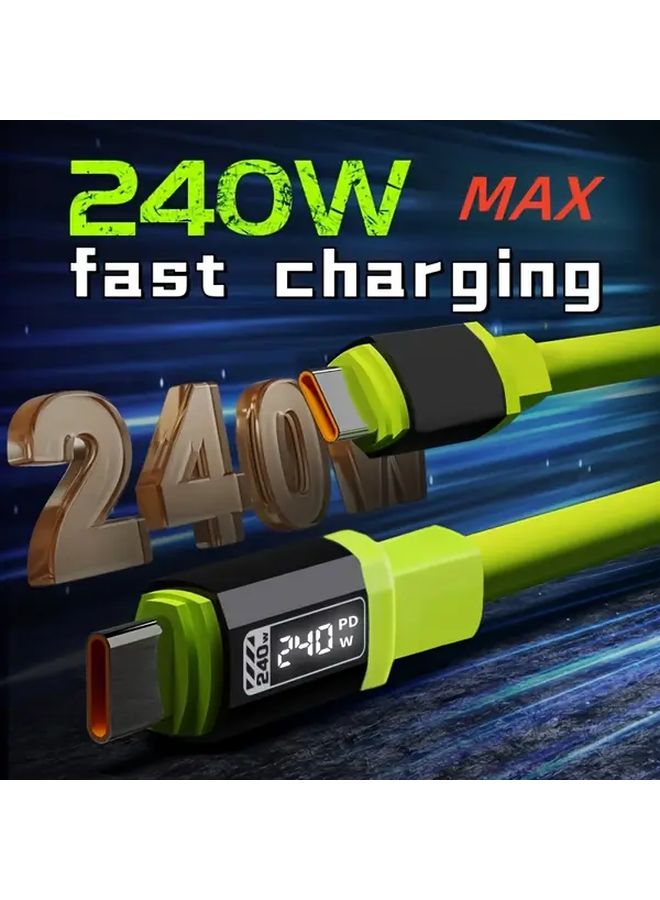 Gray 240W USB C Fast Charging Cable PD Type C Data Cable for iPhone 15 16 - Image 4