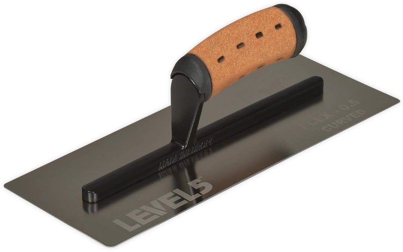 Level-5 LEVEL5 12" x 4.75" Flex Drywall Curved Trowel, 0.5MM Blade | Triple-Hardened Stainless Steel, High-Impact Handle | Sheetrock Gyprock Wall-Board Plasterboard | 4-988 - Image 1