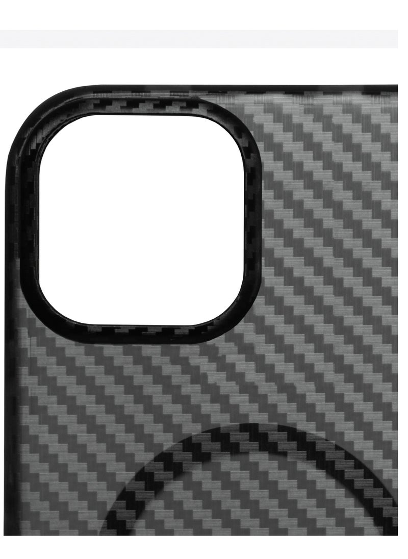 ELLAGECASE - Carbon Case for iPhone 14 Plus, Plastic-coated Carbon, Solid Camera Protection, Shockproof, Enhanced Protection, Compatible with Magsafe and Wireless Charging - Image 1