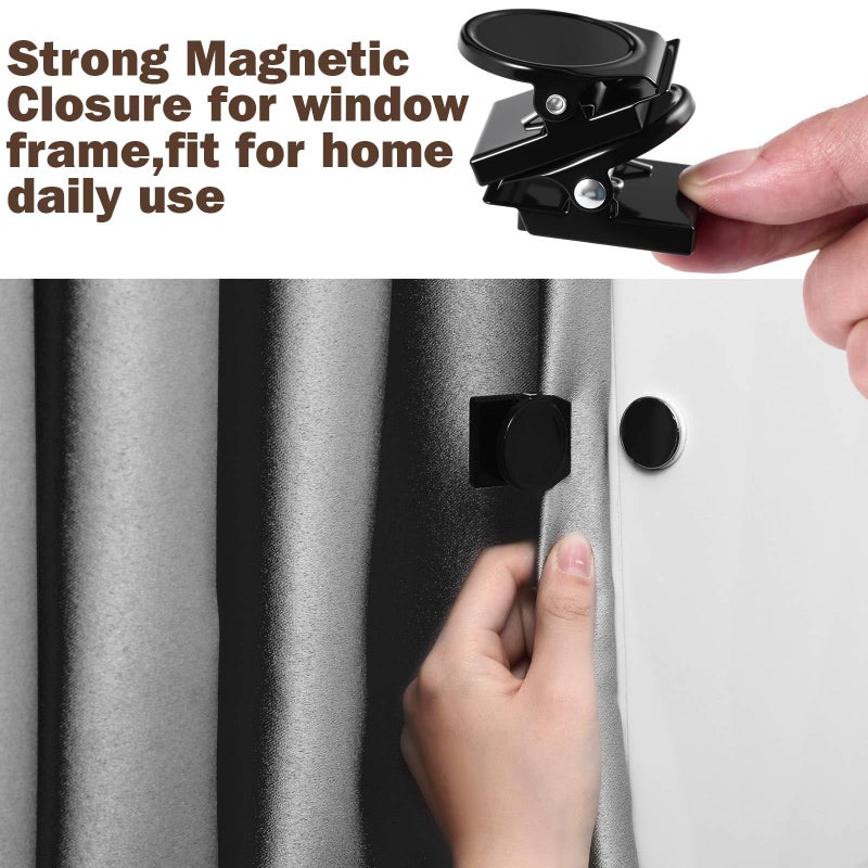 Yaocom 10 Pcs Curtain Magnets Closure Clips, Plus Size Magnetic Curtain Clips Metal Magnets for Indoor Outdoor Curtains Prevent Light Leaking for Patio, Mosquito, Cabana, Gazebo (Black) - Image 4