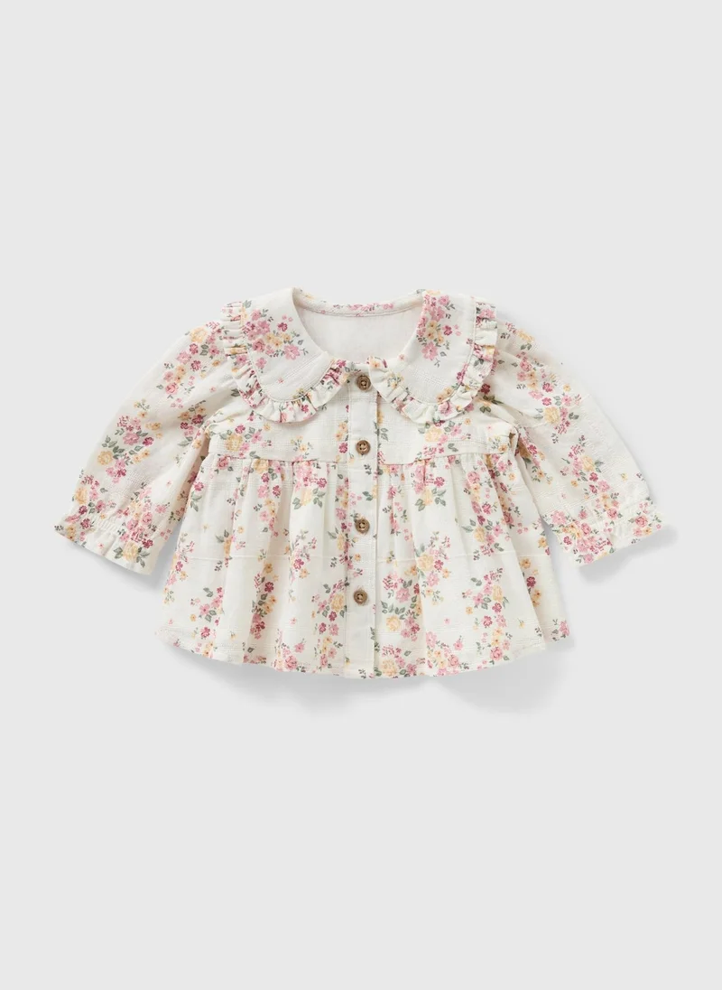 ماتلان Baby Cream Floral Blouse & Legging Set