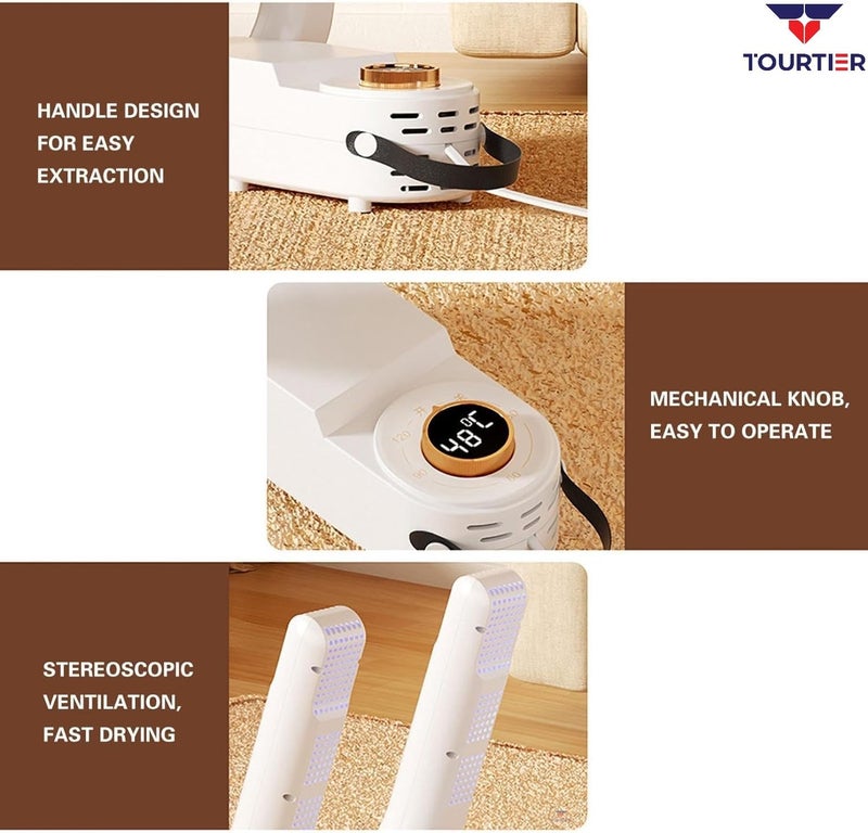 TOURTIER Multifunctional Foldable Shoe Dryer, Instant Heating Shoes Warmer Intelligent Disinfection Deodorizing Shoe Dryer Suitable for All Kinds of Shoes - Image 3