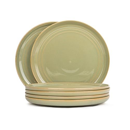 Shay Ceramic Dinner Plates Set, 6 Pieces, Pista | Ceramic Plates Set | Glossy Finish Plate Set | Dinner Plates Ceramic | Set of 6 Plates for Dinner (Dinner Plates, Pista) - Image 1