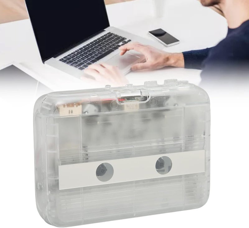 Pomya Cassettes Tape to MP3 CD Converter, Portable Cassette Players with Auto Reverse, 3.5 Mm AUX Jack and Headphones for Laptop PC, Retro Compact Tape Player - Image 2