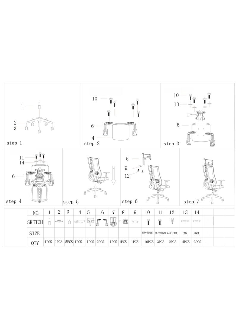 Selene House Stylish Comfortable Ergonomic Tilt Home Office Desk Chair with Adjustable Armrest and Headrest Breathable Mesh High Back Support Chair with Adjustable Lumbar Support Swivel Rotating Gaming Chair Black - Image 3