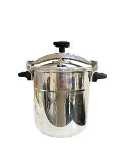 26cm Majestic Metal Finish Pressure Cooker Capacity 5 Liters With Durable Soft Handles And Lid Silver