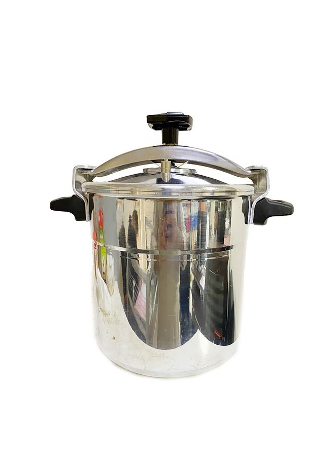 Majestic - 26cm Majestic Metal Finish Pressure Cooker Capacity 5 Liters With Durable Soft Handles And Lid Silver - Image 1
