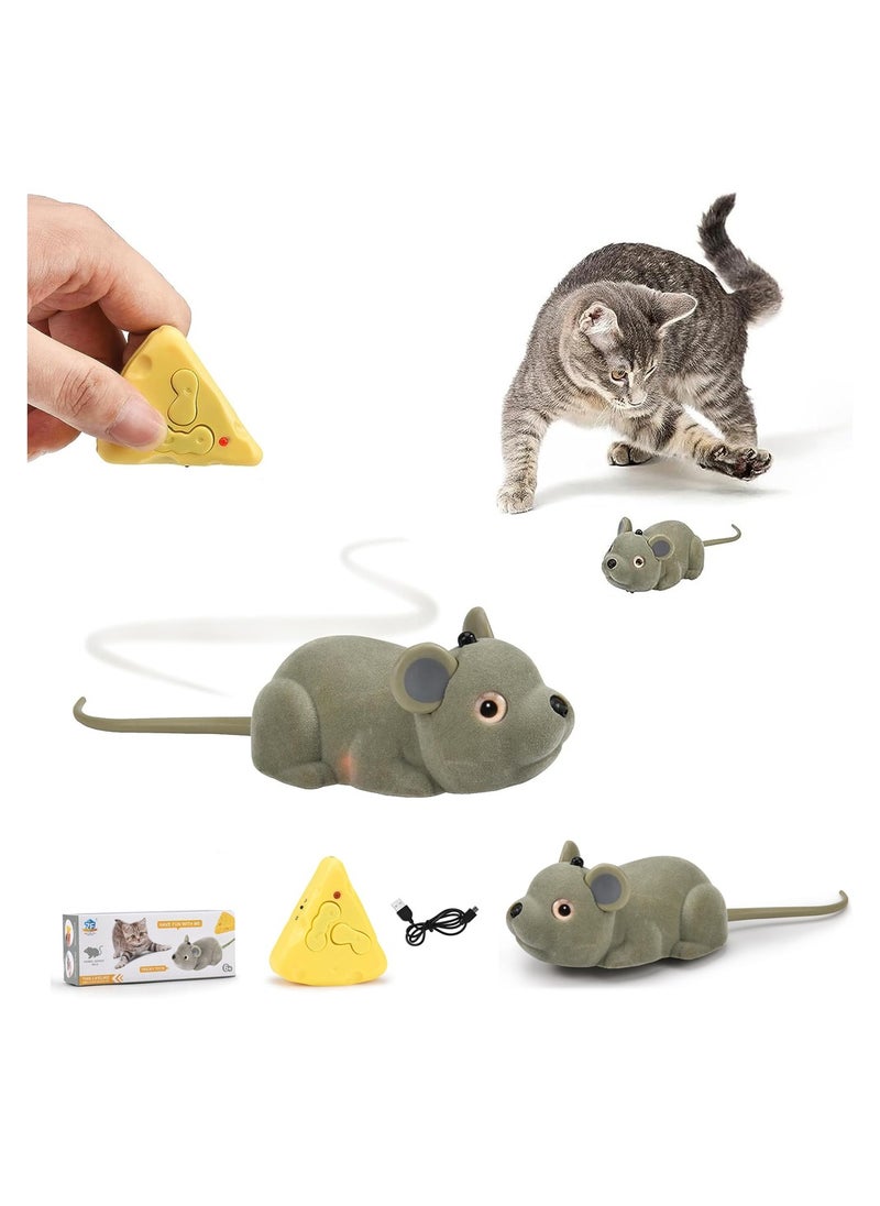 SYOSI - Interactive Cat Toy Mouse, SYOSI Remote Control Infrared Induction Simulation Mouse, USB Rechargeable, Wireless Electronic Mice Pet Toy for Kitten Indoor/Outdoor Exercise, and Chase and Exercise - Image 1