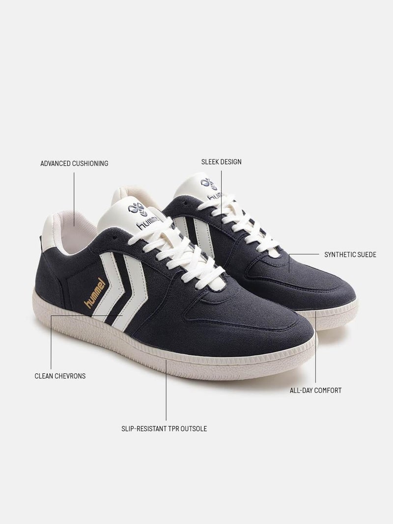 hummel Classic Verve Casual Lace-up Sneaker for Men Enhanced Comfort with Cushioned Insole and Slip-Resistant - UK 11 Navy/White - Image 3
