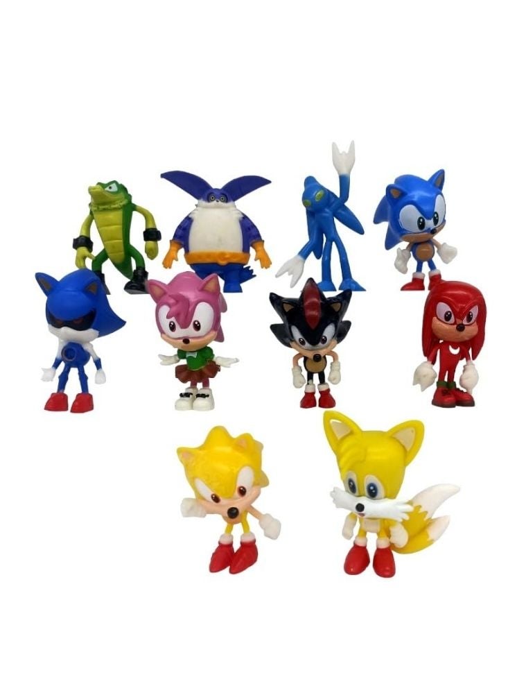 Premium Sonic the Hedgehog Pop Head Toys Figure Set – Blue Sonic, Red Knuckles, Yellow Tails & Shadow Characters Collection - Image 3