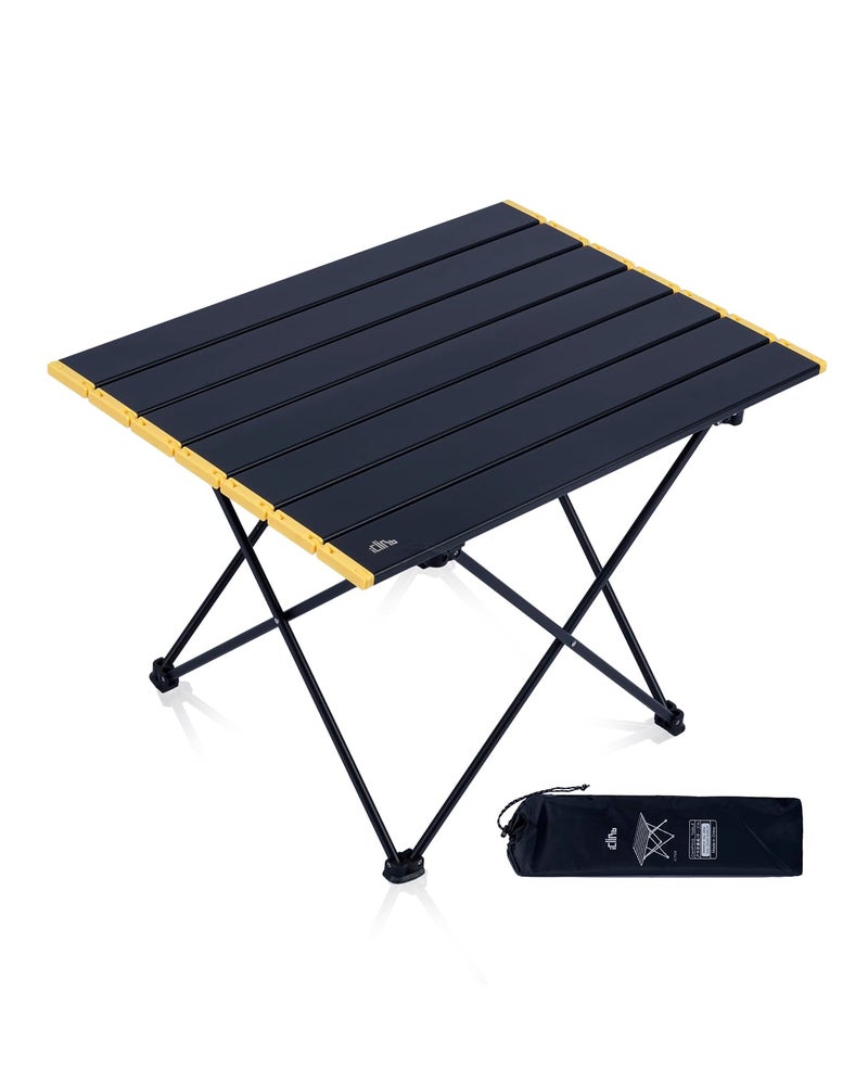 iClimb Ultralight Compact Camping Folding Table with Carry Bag Black  L