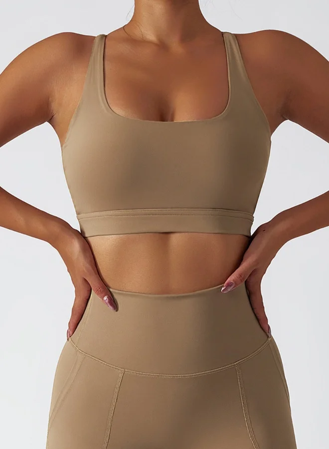 KAWN.YOGA Womens X Back Sports Bra - Padded Low Impact Workout Yoga Bra with Removable Built in Bra