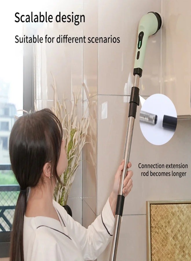 AROAQ Electric Spin Scrubber 9-in-1 Electric Spin Cleaning Brush Multipurpose Electric with LED Display High Torque Cleaning Tools Parlour Gadgets for Kitchen Bathroom Car  - Image 2