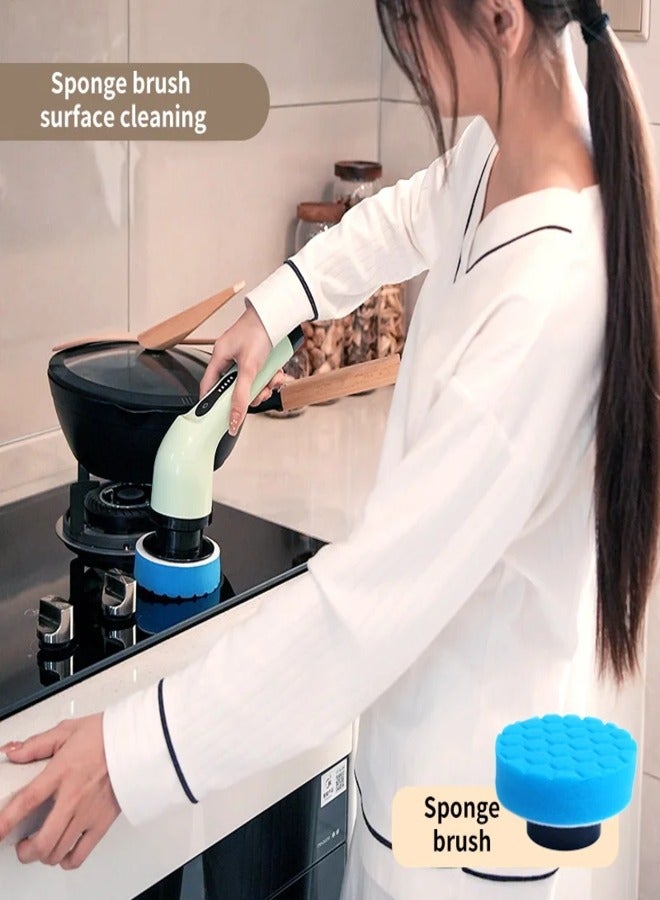 AROAQ Electric Spin Scrubber 9-in-1 Electric Spin Cleaning Brush Multipurpose Electric with LED Display High Torque Cleaning Tools Parlour Gadgets for Kitchen Bathroom Car  - Image 3