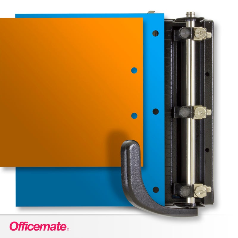 Officemate مثقاب أوفيس ميت الثقيل القابل للتعديل 2-3 ثقوب مع مقبض رافعة، سعة 32 ورقة، أسود (90078) - Image 4