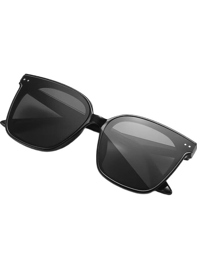 Boshide Sunglasses, Simple Large Frame Slimming High-End Gm Sunglasses For Women, Driving-Specific, Black Frame With Black And Gray Lenses - Image 2