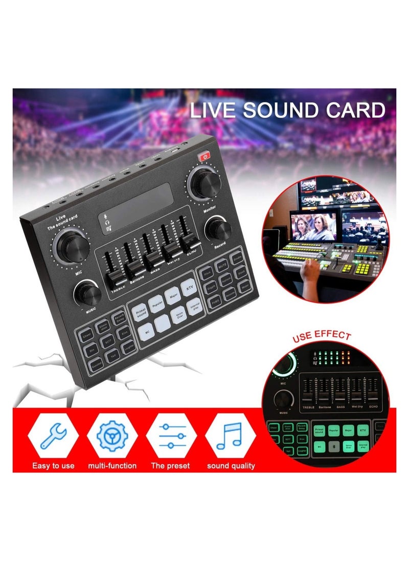 ELTRAZONE - Multifunctional Live V9 Sound Card and BM800 Suspension Microphone Kit Broadcasting Condenser Microphone Set Intelligent Webcast Live Sound Card for Computers and Mobile - Image 1