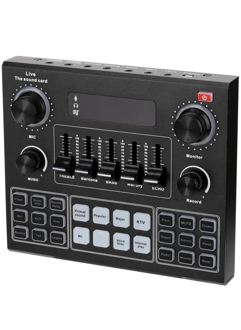 ELTRAZONE - Multifunctional Live V9 Sound Card and BM800 Suspension Microphone Kit Broadcasting Condenser Microphone Set Intelligent Webcast Live Sound Card for Computers and Mobile - Image 1