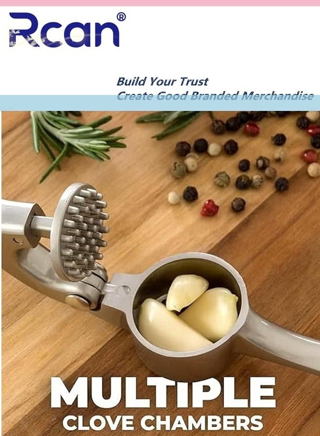 Rcan Premium Garlic Press Garlic Mincer Set with Silicone Roller Peeler  Cleaning Brush Easy to Squeeze and Clean Rust Proof Dishwasher Safe Professional Efficient Ginger Crusher  - Image 4