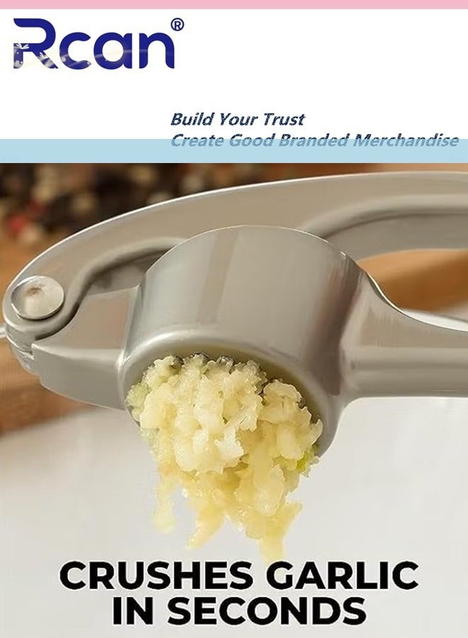 Rcan Premium Garlic Press Garlic Mincer Set with Silicone Roller Peeler  Cleaning Brush Easy to Squeeze and Clean Rust Proof Dishwasher Safe Professional Efficient Ginger Crusher  - Image 5