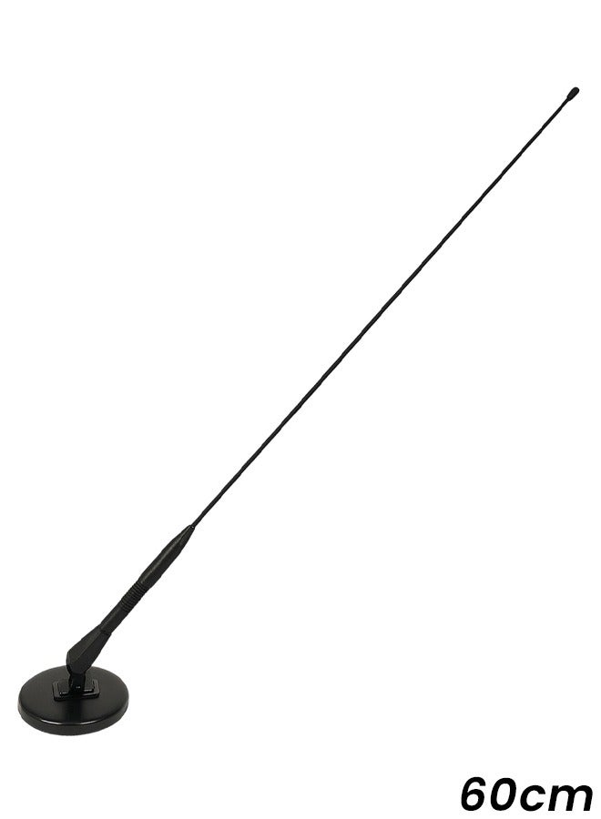 Universal Magnetic Car Antenna 60cm – Strong AM/FM Signal Reception with Inner Copper Coil, Waterproof & Dustproof, Easy Quick Install, Flexible Mast, Weather Resistant Auto Radio Aerial for Cars, Trucks, SUVs, Portable Replacement Antenna - Image 1