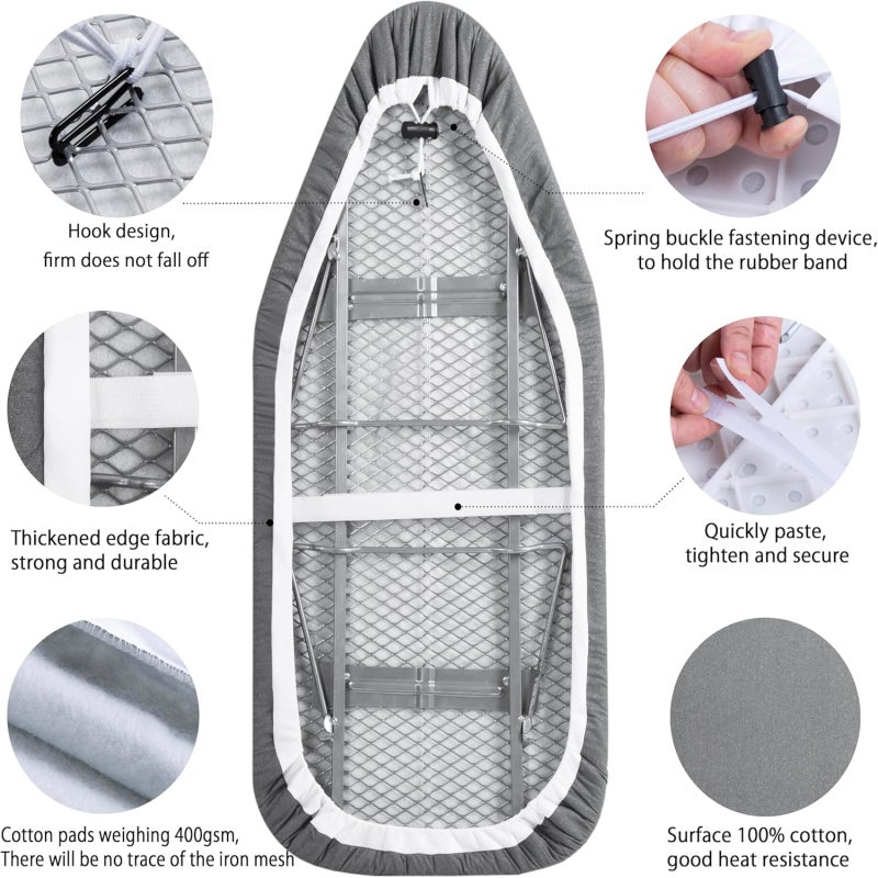 Small Ironing Board Cover 90*31cm Heat Resistant Scorch Proof Ironing Board Protector - Reflective Padded Ironing Cover for Home Laundry Use - Image 3