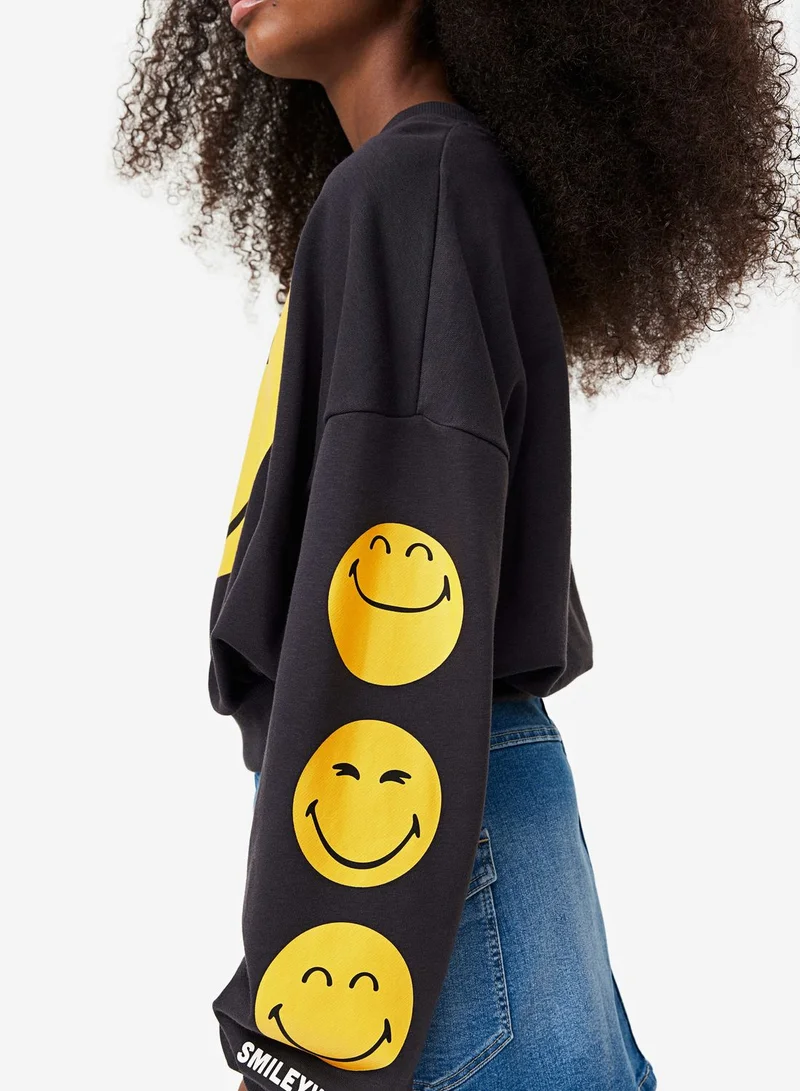 H&M Kids Smile Oversized Sweatshirt