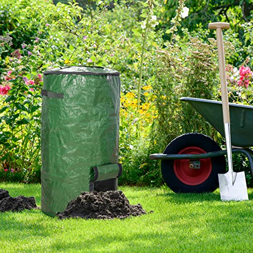 MyLifeUNIT Compost Bins Outdoor Composting Bin for Outside Garden Reusable Garden Yard Waste Bag 34 Gallons 2 Pack Green - Image 3